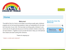 Tablet Screenshot of colormyworldchildcare.com